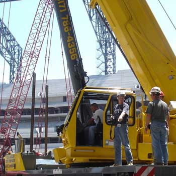 David Engelking on job site at Lucas Oil Stadium, July 2007.